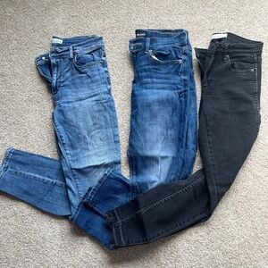 Blue and Black Women's Jeans